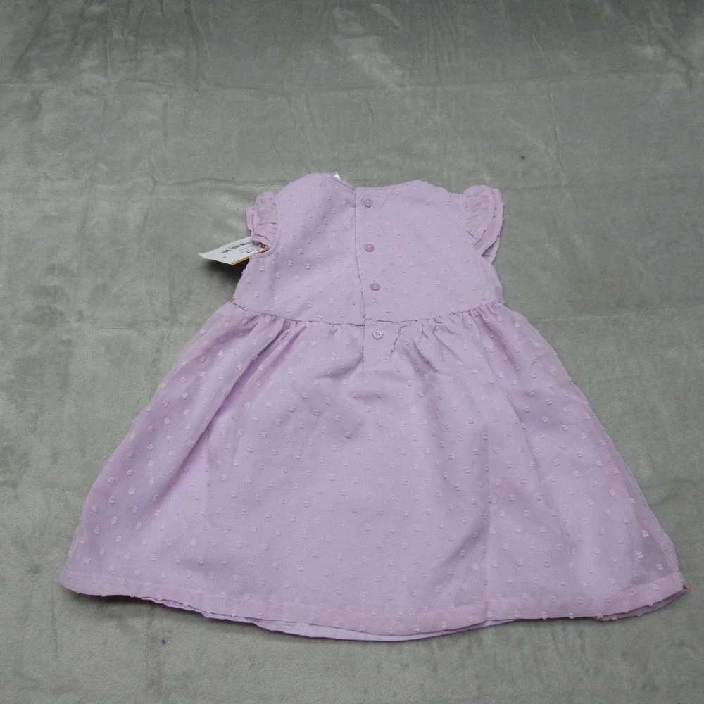 Carters Occasion Dress Baby 12M‎ Pink Swiss Dot Flutter Sleeves Skirt Liner NWT